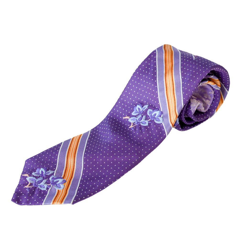 VTG Robert Graham Silk Embroidered floral Tie Eclectic Luxury Wedding Career Y2K